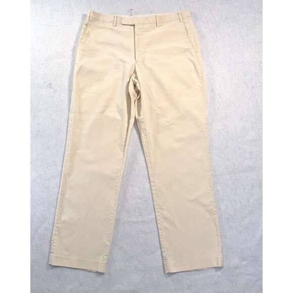 Murano Collezione Dress Pants Mens 36 x 32 Flat Front Ivory Preppy Beach Club - Picture 1 of 7